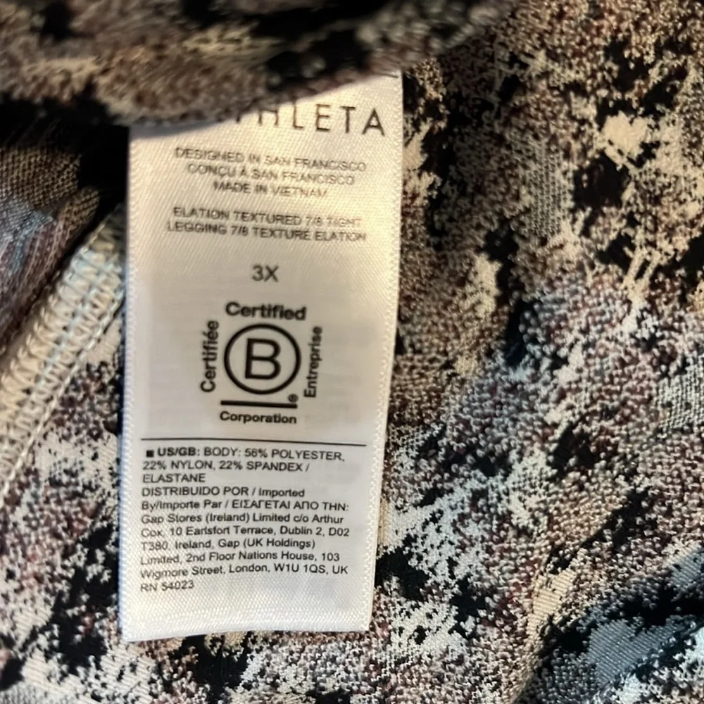 Athleta Elation Textured 7/8 Tight in Meadow Decadent Chocolate Size 3X Nwt
